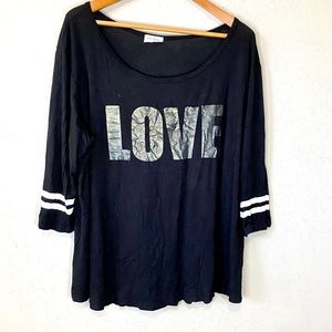 2X “LOVE” Tee 3/4 Sleeves Super Soft
